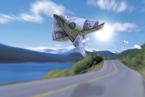 dollár-repülő (dollár, papírrepülő, )