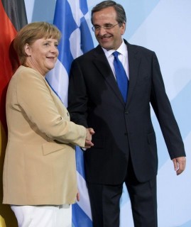 Angela Merkel és Antonisz Szamarasz  (angela merkel, antonisz szamarasz, )