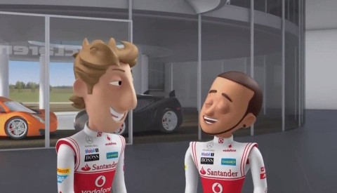 mclaren rajzfilm (forma-1, lewis hamilton, jenson button, rajzfilm, mclaren rajzfilm)