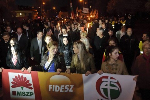 jobbik-tüntetés-Avas (ingyenes, jobbik, tüntetés, miskolc, avas, )