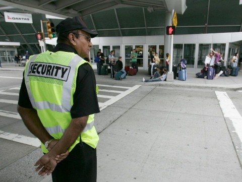 repülőtér biztonsági (jfk, repülőtér, biztonsági őr, )