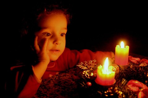 adventi koszorú (adventi koszorú, karácsony, gyertya, )