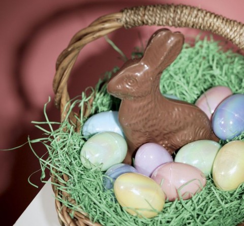húsvéti kosár (húsvét, csokinyúl, húsvéti tojás, )