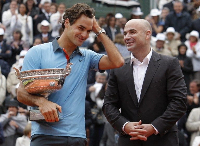 Federer és Agassi (roger federer, andre agassi, )