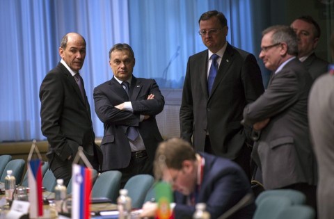 Eu-csúcs (Brüsszel, Eu-csúcs, Orbán VIktor, Gottfried Péter,  Janez Jansa, Petr Necas )