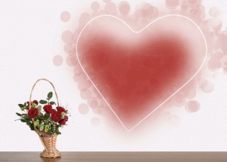 szív (szív, virágcsokor, szeretet, illusztráció)