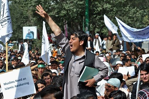 Amerika-ellenes tüntetés Afganisztánban (afganisztán, iszlámellenesség, )