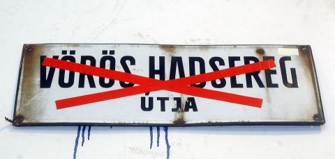 vörös hadsereg útja (vörös hadsereg útja, utcanév, névtábla)