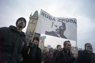 Antikommunista csehek (csehország, tüntetés, kommunizmus, )