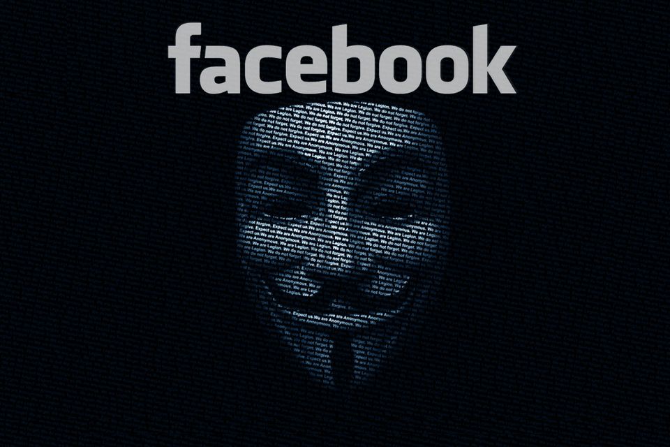 Facebook digitális Guy Fawkesszal (facebook, guy fawkes, anonymous, )