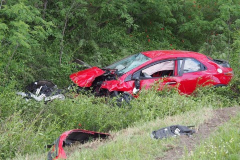 motorbaleset az 5-ösön (karambol, )