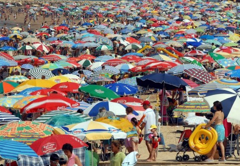 kánikula strand (kánikula, strand, hőség, )