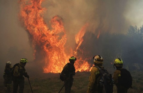 tűz spanyolországban (tűz, tűzoltó, )