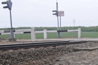 vasúti-átjáró (ingyenes, vágott, vasúti átjáró, sín)