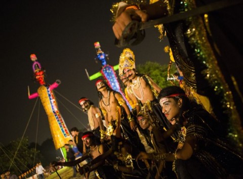 Hindu ünnep Újdelhiben (hindu, india, vallás, )