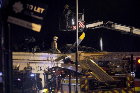 Kocsmára zuhant helikopter (kocsma, helikoter, glasgow,)