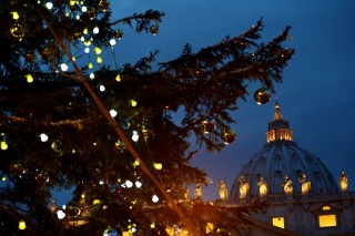 Vatikán - karácsonyfa (karácsonyfa)