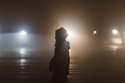 köd (köd, időjárás, gyerek, )