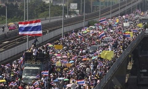 thaiföldi tüntetés (thaiföld, bangkok, tüntetés, )