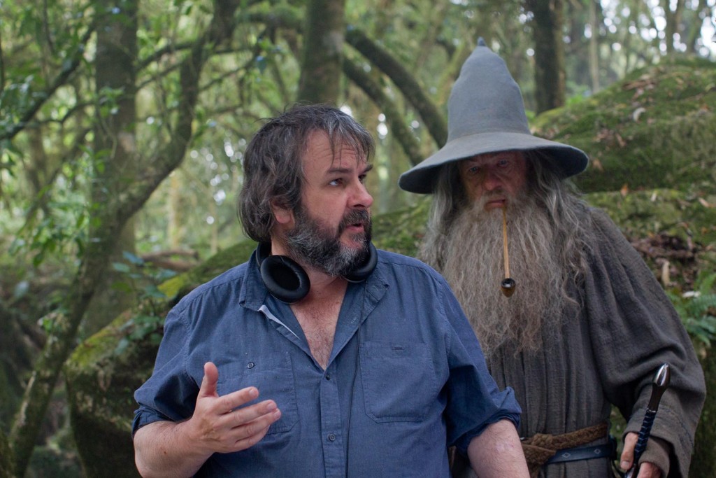 A hobbit Peter Jackson és Ian McKellen (peter jackson, ian mckellen, a hobbit, gandalf, )