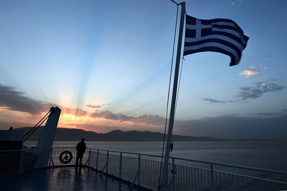 görög komp (komp, hajó, tenger, görögország, )