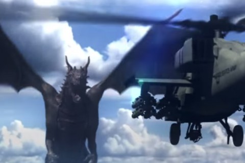 Sárkány kontra harci helikopter (sárkány, helikopter, )