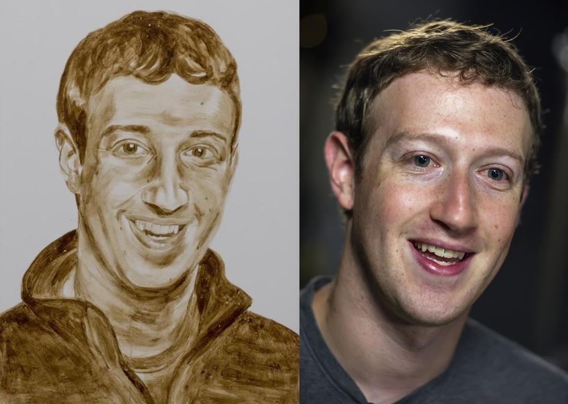 zuckerber + székletportré (mark zuckerberg, kortárs művészet, )