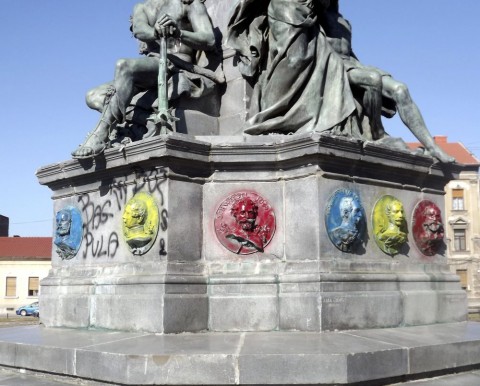 Aradi szobor (aradi vértanúk, szoborrongálás, )