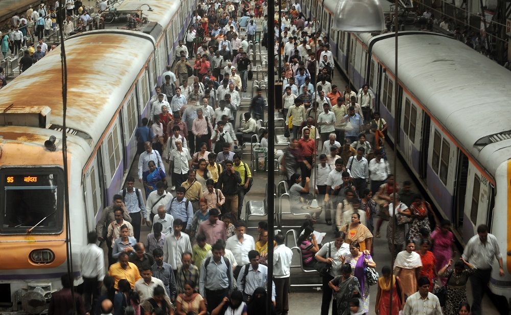 Mumbai vasút (mumbai, india, vasútállomás, )