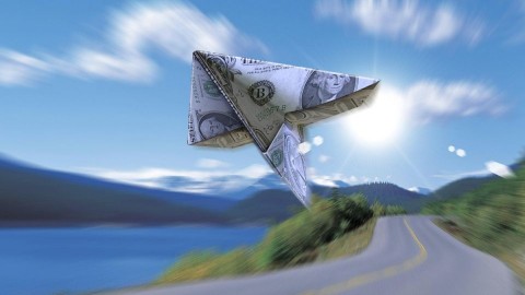 dollár-repülő (dollár, papírrepülő, )