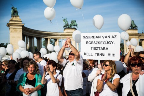 Méltó körülményért tüntettek az egészségügyi dolgozók (Array)