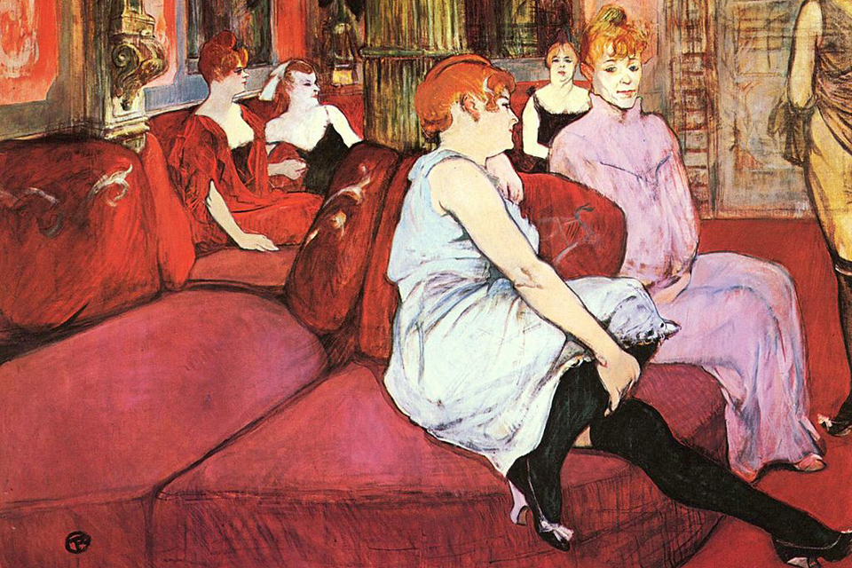 Henri de Toulouse-Lautrec, Au Salon de la rue des Moulins, festmény, Párizs  (Array)