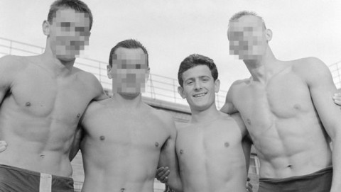 A képen balról jobbra: Csikány József, Fábián Béla, Kiss László és Lantos László.