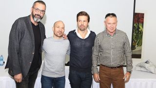 Rákóczi Ferenc, Vadon János, Sebestyén Balázs műsorvezetők és Bakai Mátyás, a Rádió 1 ügyvezetője