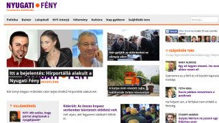 A Nyugatifeny.hu hírportál nyitóoldala