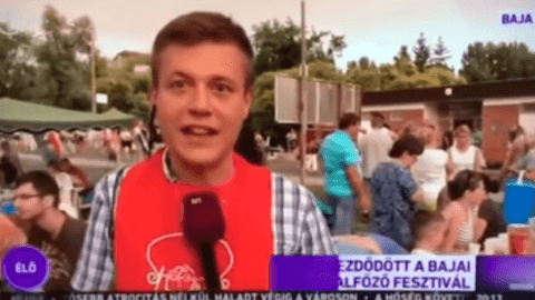 Bencze Péter élő bejelentkezése a M1 Híradóban Bajáról