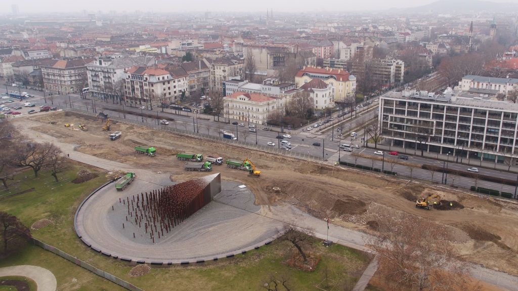 Az Ötvenhatosok tere 2018 februárjában. Fotó: városliget Zrt.