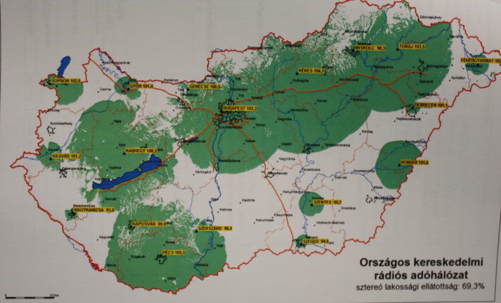 Az induló Retro Rádió lefedettségi térképe. Fotó: 24.hu (a rádió médiapályázata alapján)