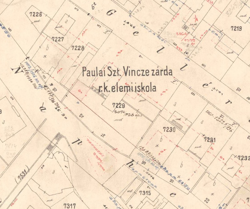 Az iskola egy 1912-es térképen.