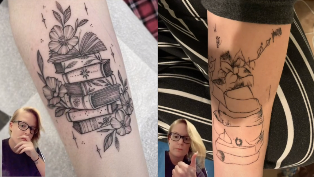 A teljes alkarjára akart egy nagy tetoválást, de a végeredmény olyan lett, mint egy óvodás rajza