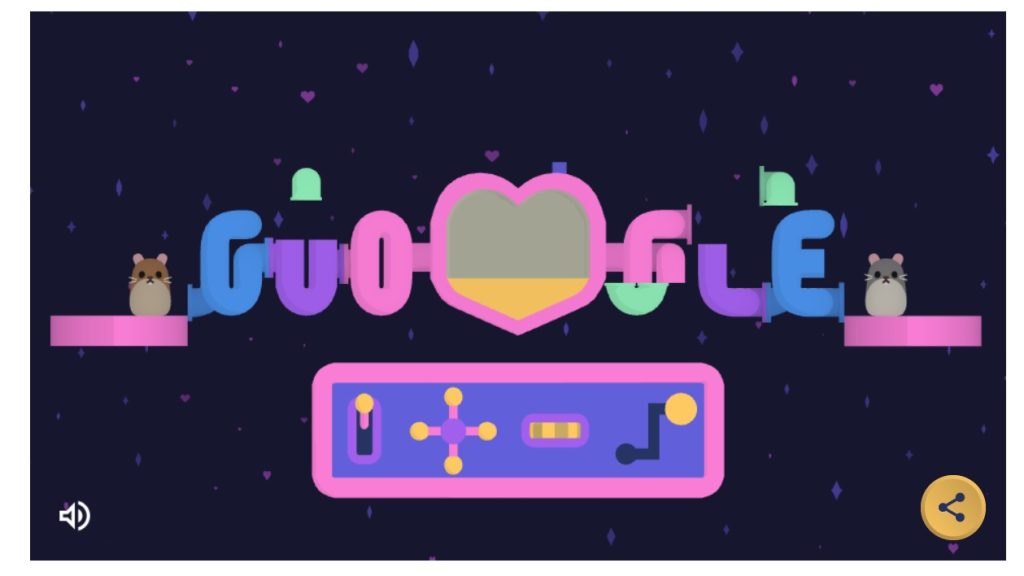 Hörcsögös játékkal ünnepli a Google a Valentin-napot