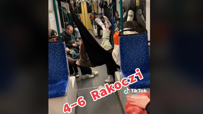 Függőágyban utazott valaki a 4-6-os villamoson