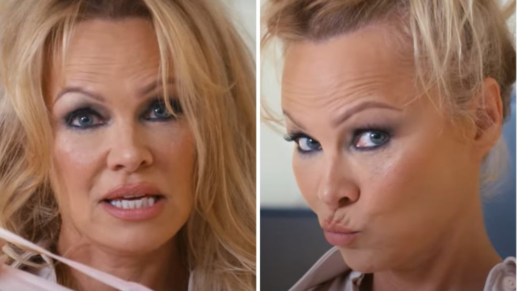 Pamela Anderson táskájából kipottyant egy tanga, gyorsan össze is fogta vele a haját