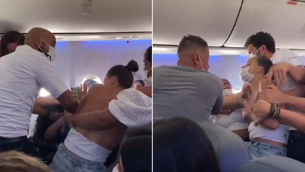 Egymás haját tépték a repülőgépen a tömegverekedés résztvevői – videó