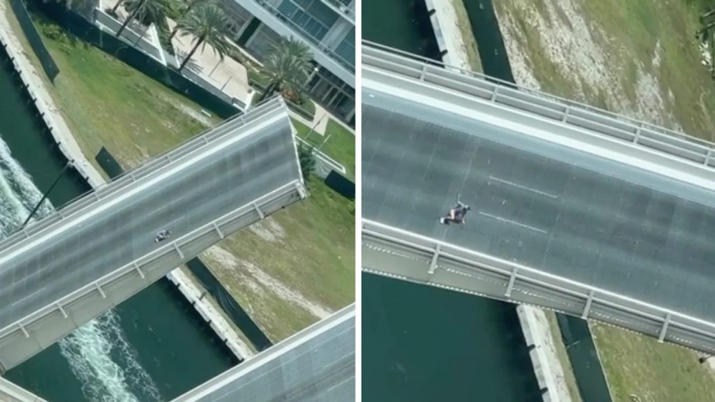 Videóra vették a floridai Pókembert, ahogy meghódít egy felnyíló hidat