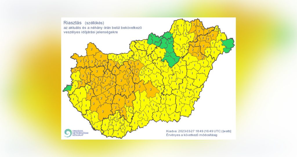 Csak egy tucat olyan járás maradt, ahol nincs riasztás az erős szél miatt