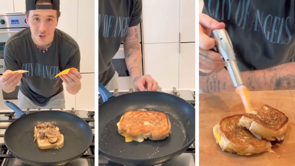 Valaki árulja el, Brooklyn Beckham miért esett neki zsebsárkánnyal a kész grillszendvicsének
