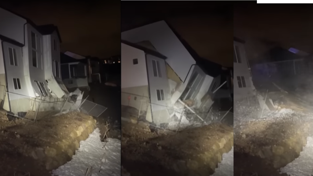 Videón, ahogy két ház lecsúszik a sziklákról Utah-ban