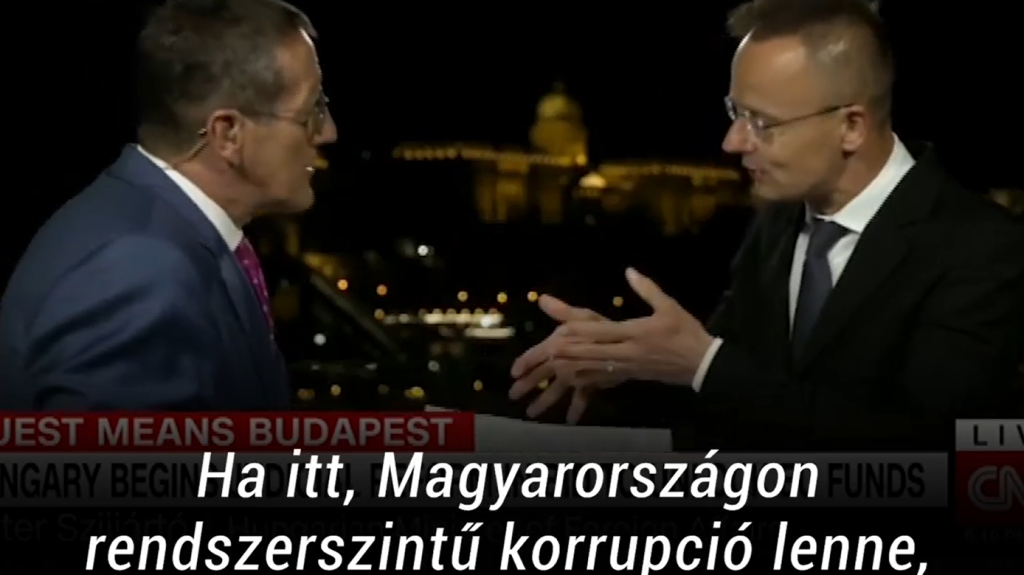 Szijjártó a CNN riporterének: Egyértelműen vádaskodás, hogy Magyarországon rendszerszintű a korrupció