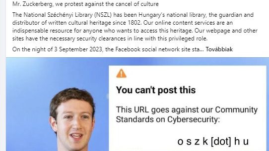 Nyílt levelet írt az Országos Széchényi Könyvtár Mark Zuckerbergnek 